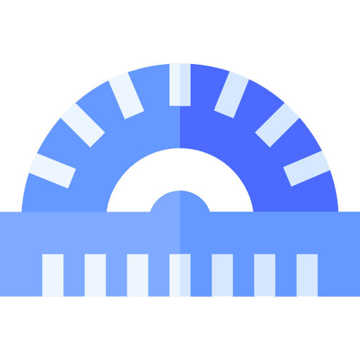 Protractor measurement stationery protractor icon