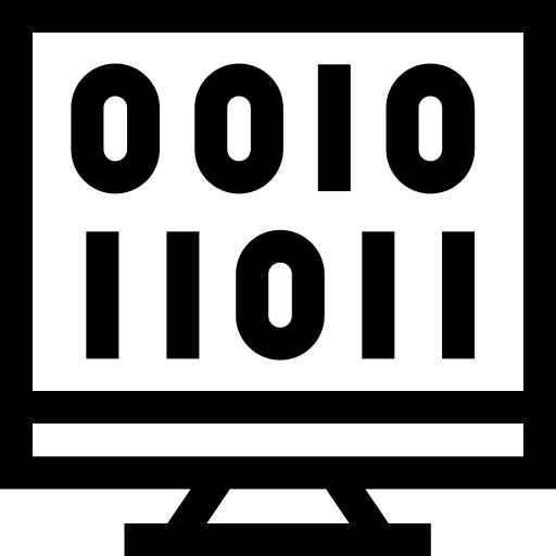Computing computer monitor binary code icon Computing computer monitor binary code icon