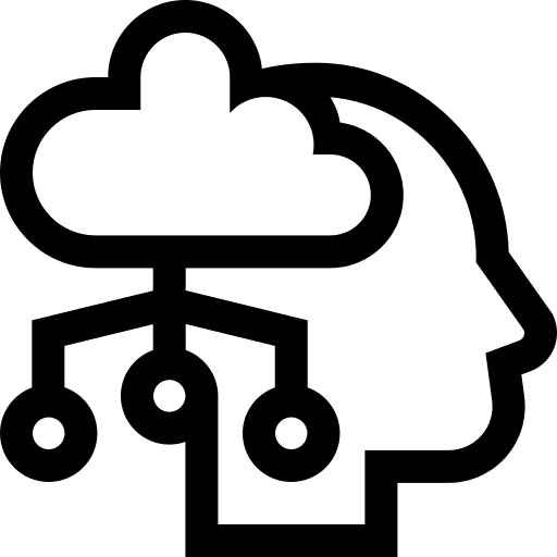 Machine learning data cloud ai icon