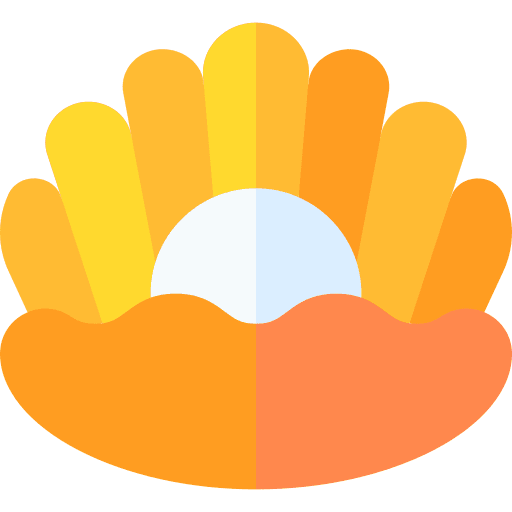 Pearl shell marine mollusk icon