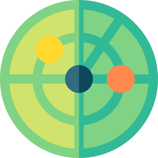 Radar maps and location position positional icon