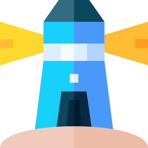 Lighthouse guide light tower icon Lighthouse guide light tower icon