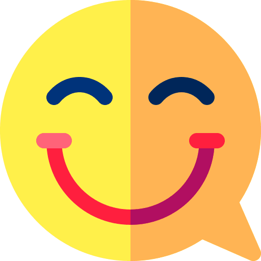 Happy conversation speech bubble smiley icon Happy conversation speech bubble smiley icon