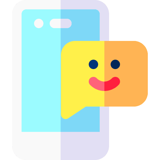 Message chat smiley smartphone icon Message chat smiley smartphone icon