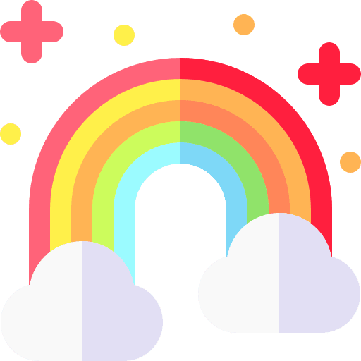 Rainbow nature spectrum atmospheric icon Rainbow nature spectrum atmospheric icon