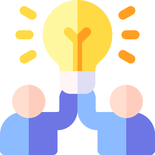 Partner light bulb creativity teamwork icon