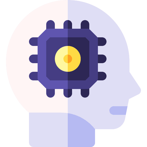 Ai robot technology microchip icon Ai robot technology microchip icon