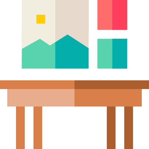 Desk art and design decoration photo icon