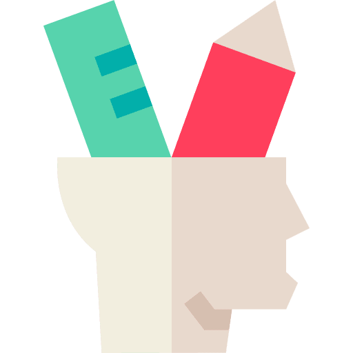 Graphic design head creativity art and design icon