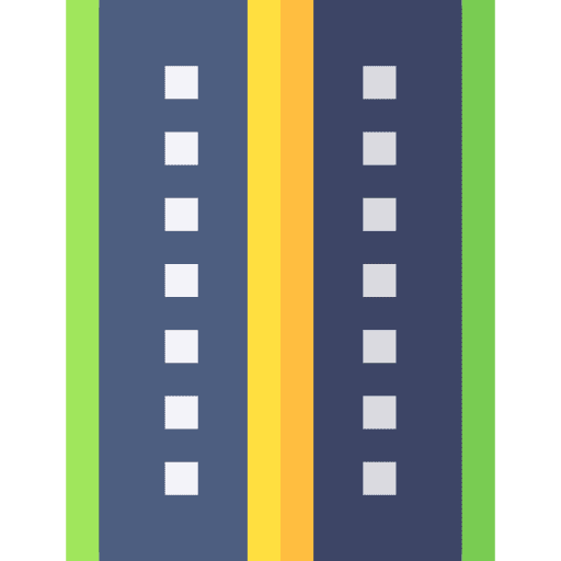Lane road broken line lane icon