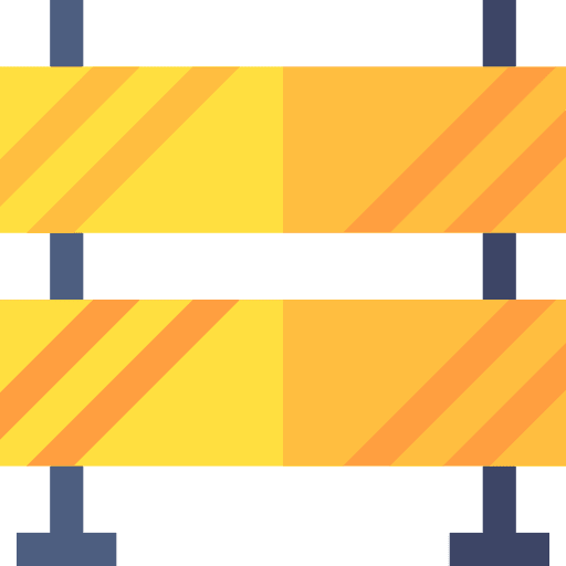 Barrier repairing roadblock construction icon