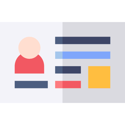 Driving license files and folders student id card icon