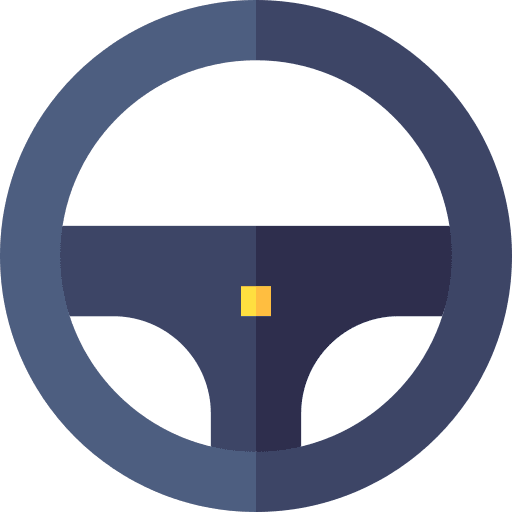 Steering wheel transportation driving racing icon