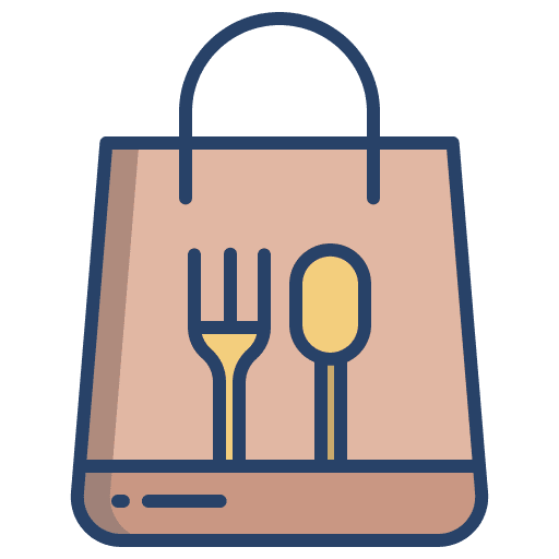 Lunch bag food packaging lunch icon
