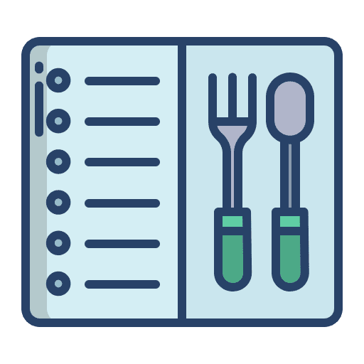 Menu eat clock food and restaurant icon