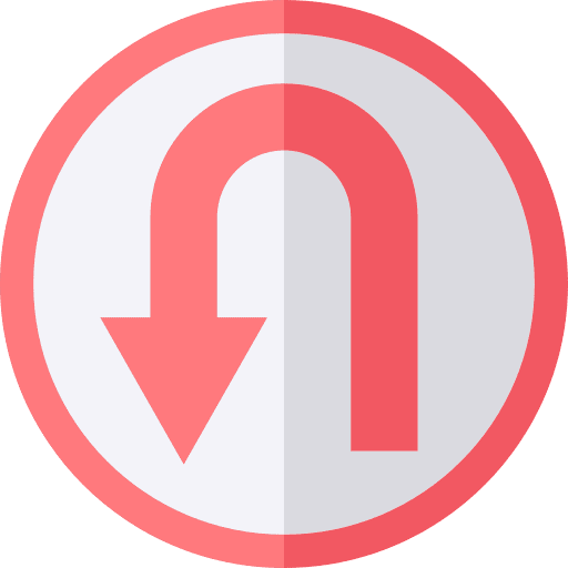 U turn way route ways icon U turn way route ways icon