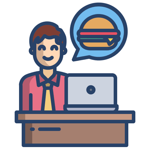 Consult call center agent man burger icon Consult call center agent man burger icon