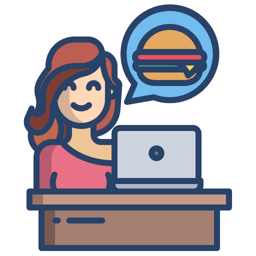 Consult food burger call center agent icon Consult food burger call center agent icon