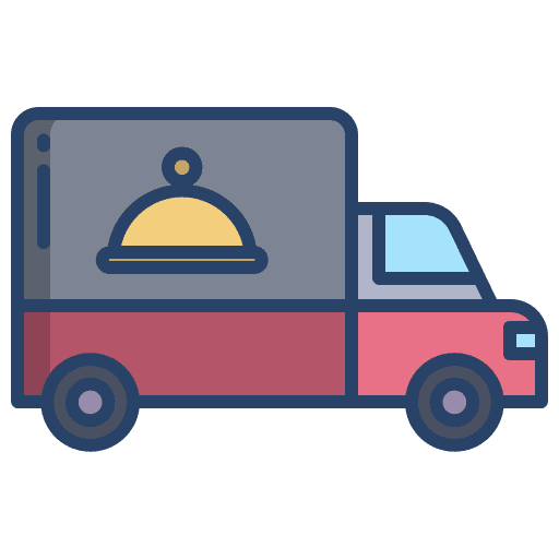 Delivery truck food food and restaurant delivery icon Delivery truck food food and restaurant delivery icon