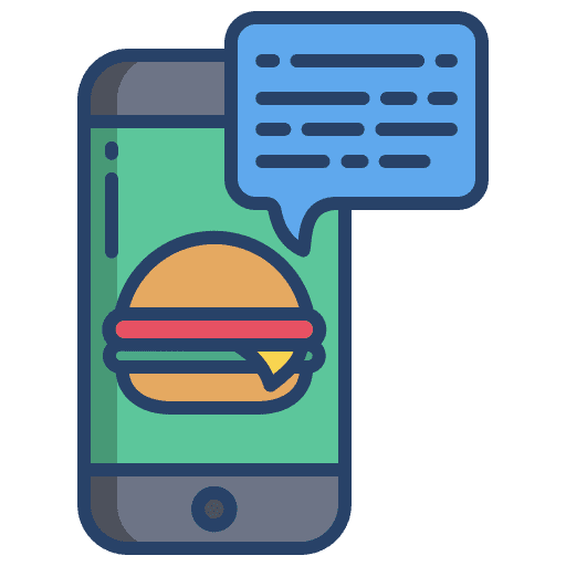 Hamburger food and restaurant comment chat icon Hamburger food and restaurant comment chat icon