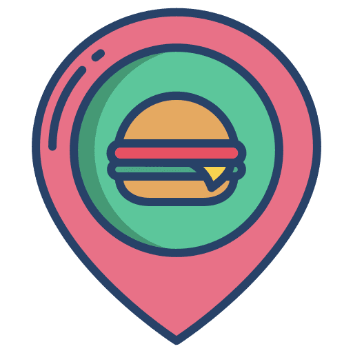 Hamburger food and restaurant sandwich place icon Hamburger food and restaurant sandwich place icon