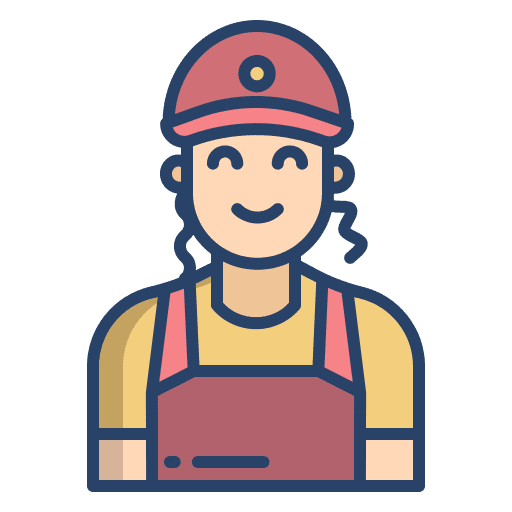 Waiter woman caucasian food icon Waiter woman caucasian food icon