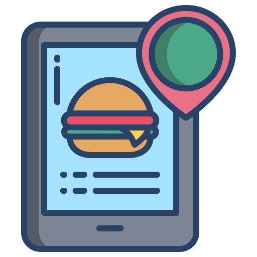 Hamburger localization maps and location food and restaurant icon Hamburger localization maps and location food and restaurant icon