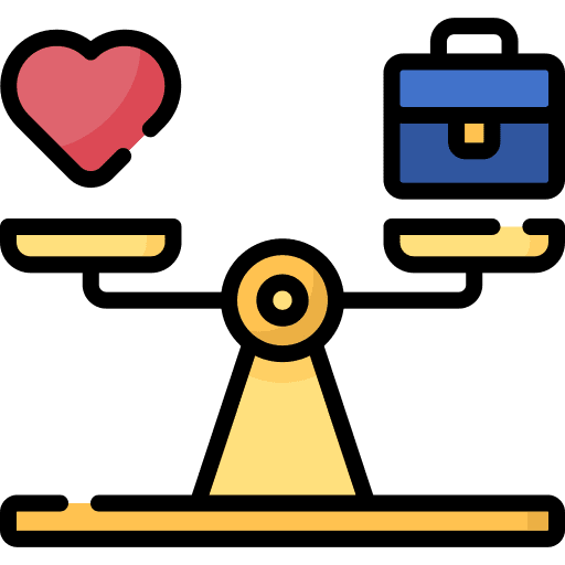 Balance life work suitcase icon
