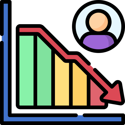 Bar chart low bar chart decrease icon