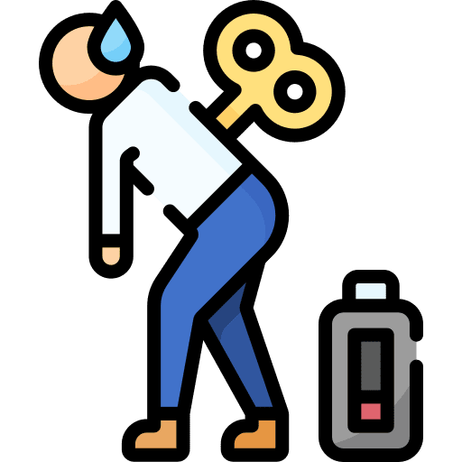 Fatigue low battery fatigue burnout icon