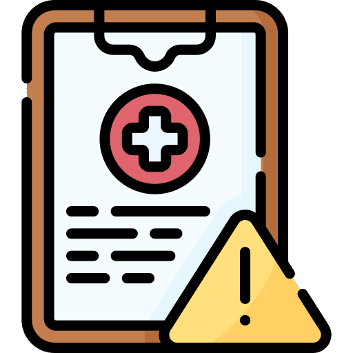 Health report warning clipboard exclamation mark icon Health report warning clipboard exclamation mark icon