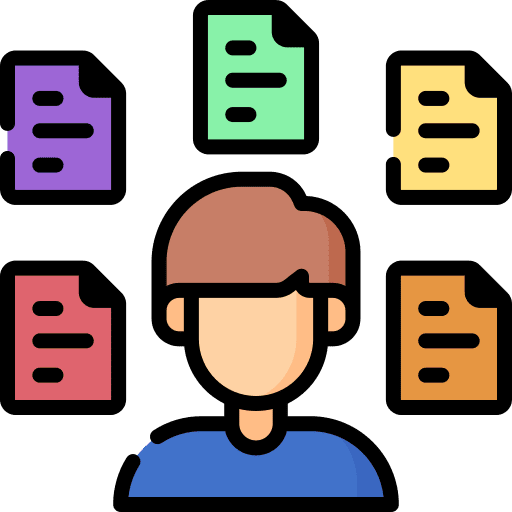 Multitasking management skill files and folders icon Multitasking management skill files and folders icon