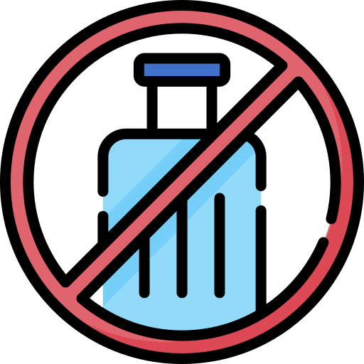 No travelling luggage travel not allowed icon