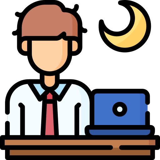 Overtime office clock laptop icon