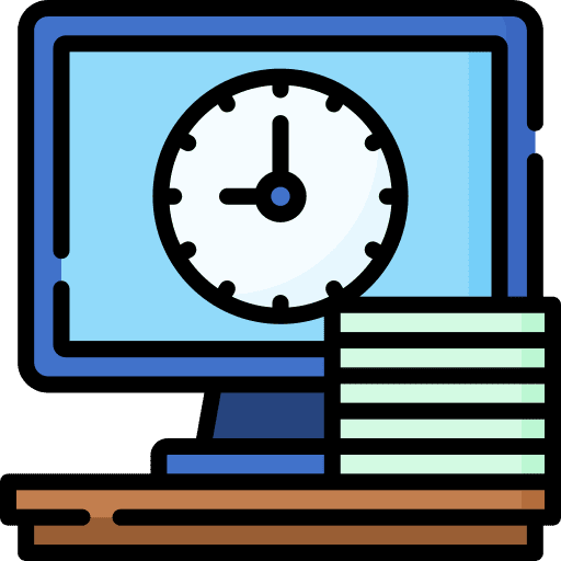 Overtime clock computer overwork icon Overtime clock computer overwork icon