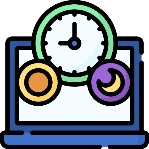 Overwork day and night worker clock icon Overwork day and night worker clock icon