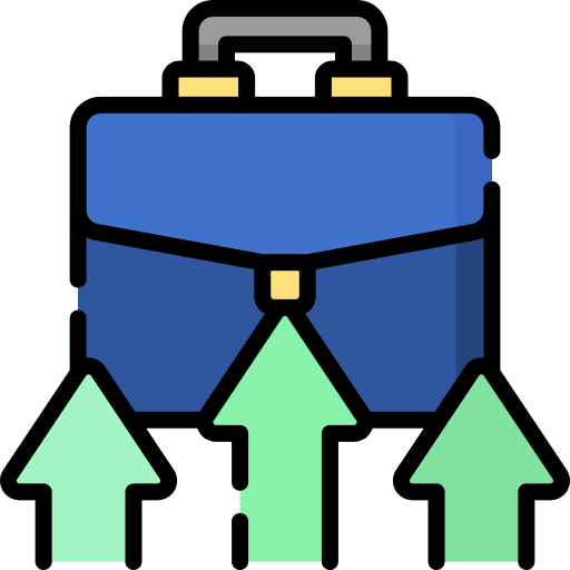 Promoted career business and finance suitcase icon Promoted career business and finance suitcase icon