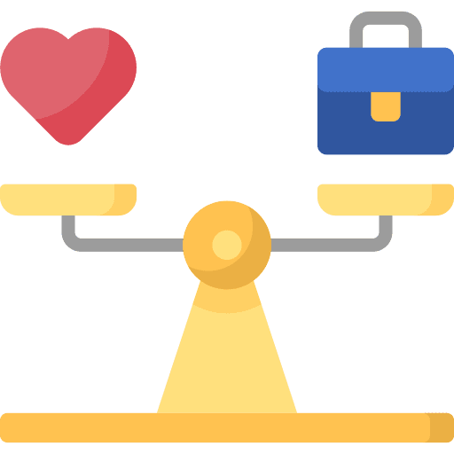 Balance justice scale life heart icon