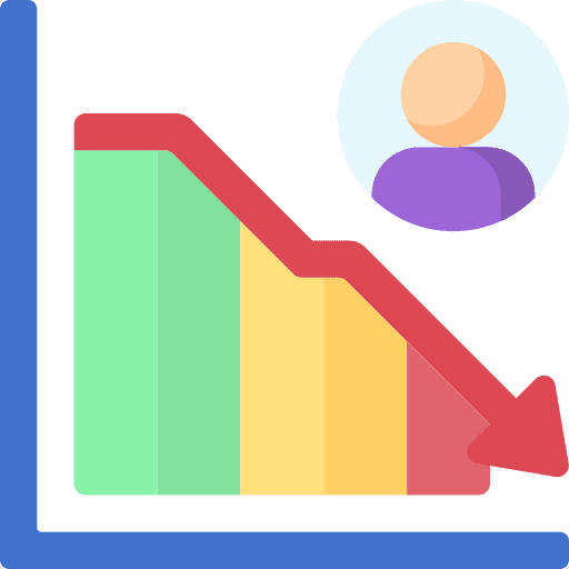 Bar chart low down graph icon