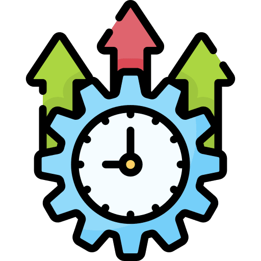 Productivity time and date cogwheel timetable icon Productivity time and date cogwheel timetable icon