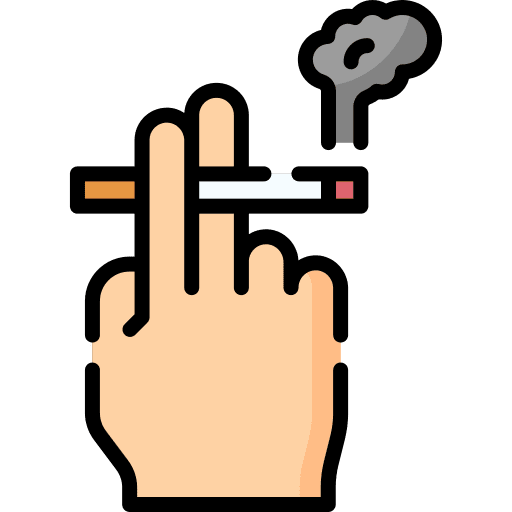 Smoking cigarette prohibition hand icon Smoking cigarette prohibition hand icon