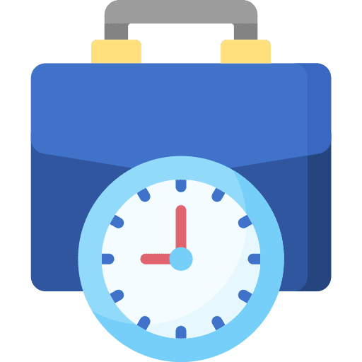 Briefcase working hours portfolio time and date icon Briefcase working hours portfolio time and date icon
