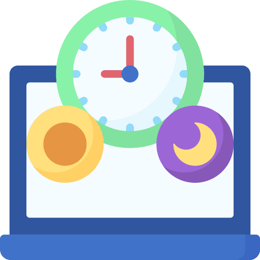 Overwork laptop time and date pressure icon Overwork laptop time and date pressure icon