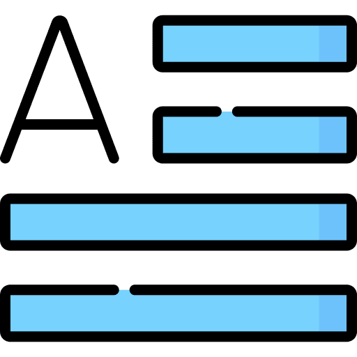 Capital letter text adjustment text capital letter icon