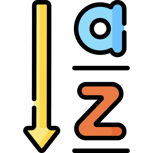 Sort alphabetically order art and design icon
