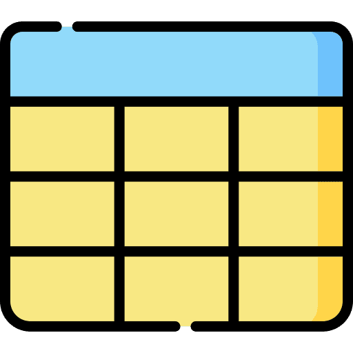 Table grid rectangles table icon