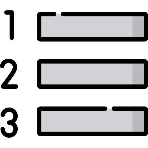Number list text editor number icon