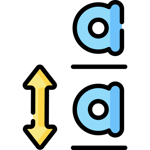 Spacing leading text interface icon