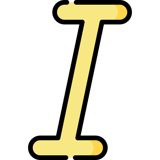 Italic shapes and symbols italicize text icon