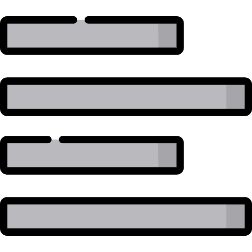 Left alignment option text interface icon